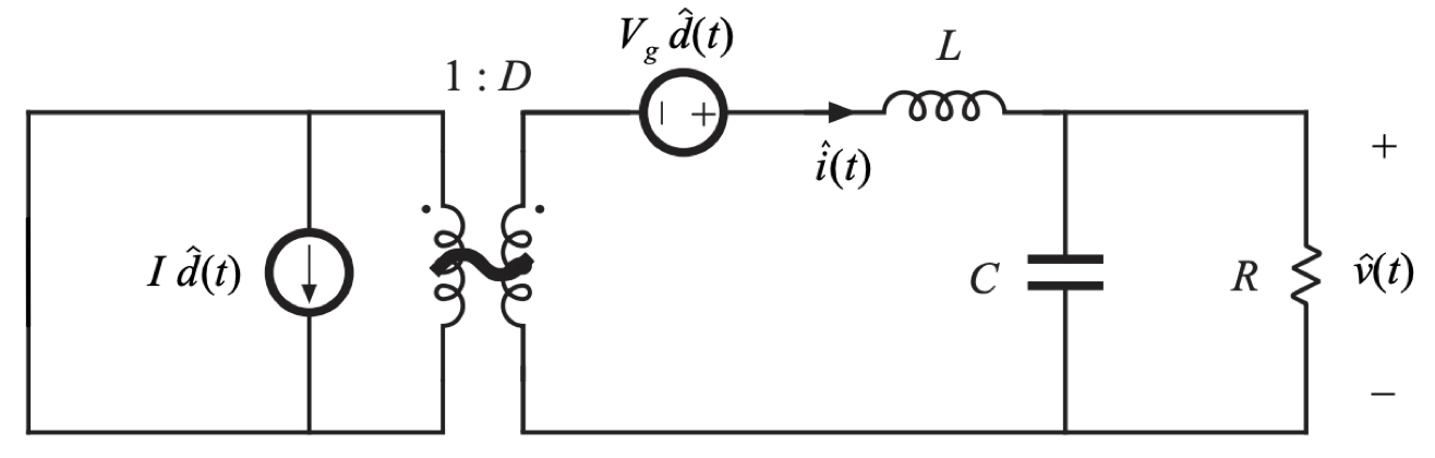 Simplified Buck converter small signal model for Gvd derivation