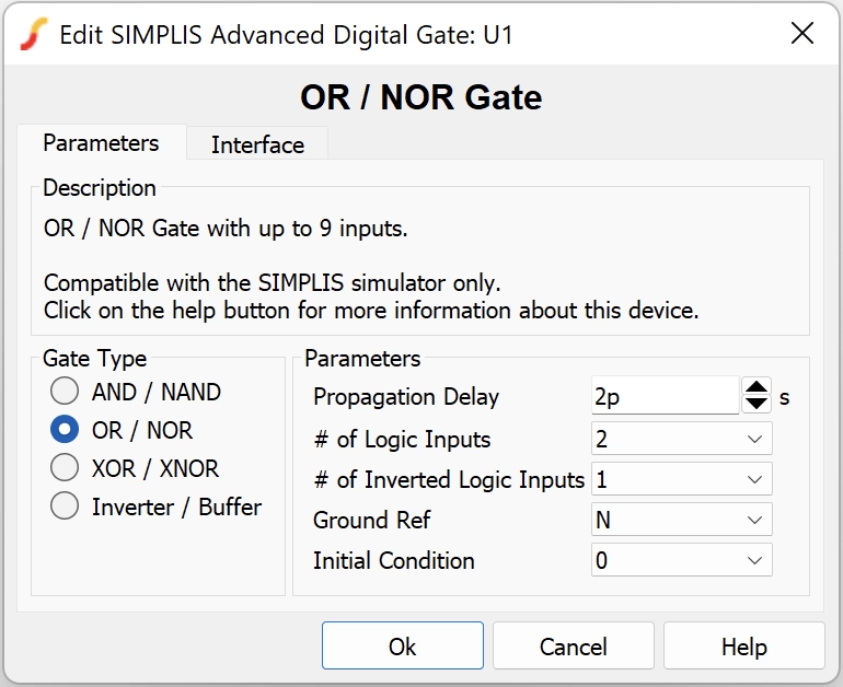 Step 4 - add one inverter logic input for U1 NOR2 gate
